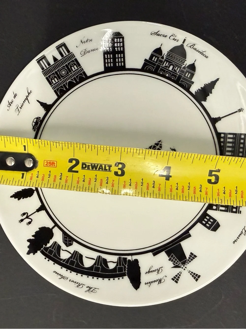 Set of 2 White Porcelain “Paris Plates” 6” Diameter